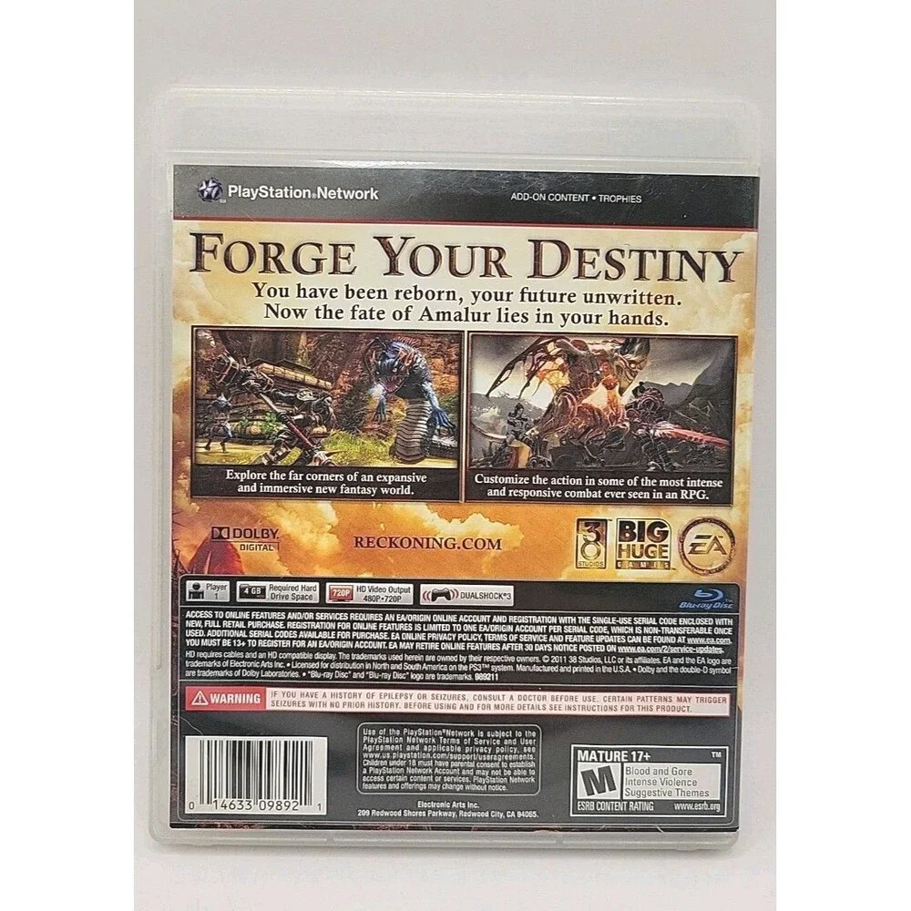 Kingdoms of Amalur Reckoning PS3 PlayStation 3 - Complete CIB